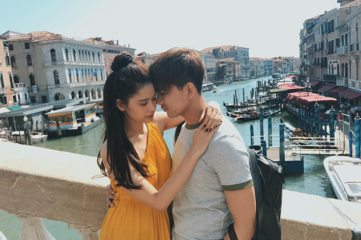 Sau khi tham dự Đêm hội chân dài 11 tại Đức của Vũ Khắc Tiệp, Tim - Trương Quỳnh Anh quyết định sẽ tiếp tục ở lại châu Âu để du lịch. Hiện tại, cặp đôi đang ở Italy. Ảnh: FBNV