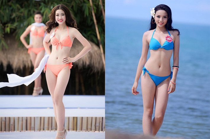 Đỗ Mỹ Linh và Kỳ Duyên đều sở hữu chiều cao trên 1m70 cùng số đo ba vòng được đánh giá khá lý tưởng. Cụ thể, số đo của Mỹ Linh là 87- 61-94 còn Kỳ Duyên là 86 – 63 – 91.
