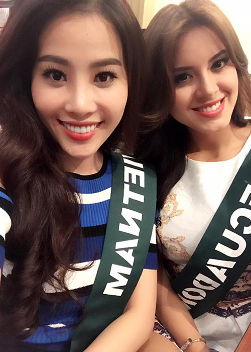 Trên trang cá nhân, Nam Em vừa cập nhật hình ảnh mới nhất của mình tại cuộc thi Hoa hậu Trái đất 2016 đang diễn ra ở Philippines. (Ảnh: FBVN)