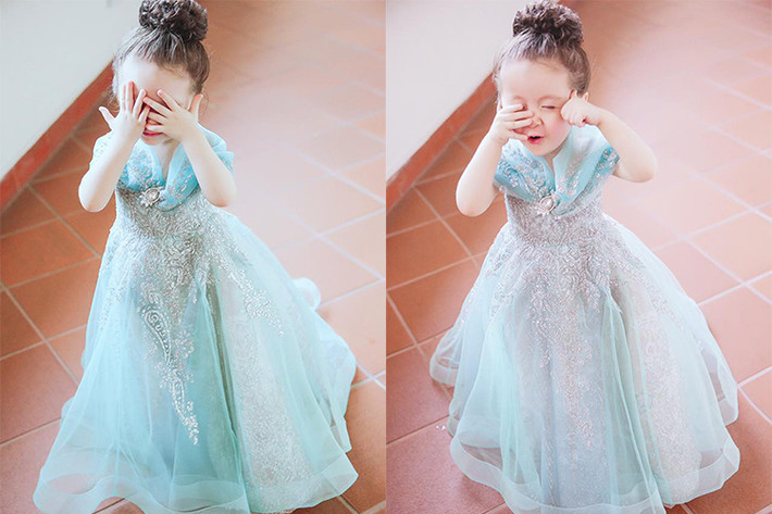 Vốn quen với ống kính máy ảnh, bé Mộc Trà đã tạo dáng và biểu cảm vô cùng tự nhiên trong bộ ảnh mới.