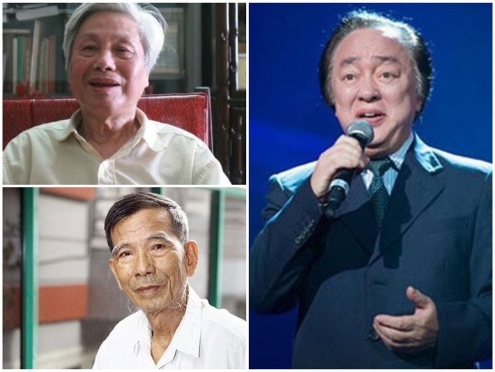 Năm 2021, NSND Trần Hạnh từ biệt cõi trần ở tuổi 92, nhạc sĩ Hồ Bắc ra đi do tuổi cao sức yếu, hưởng thọ 91 tuổi, NSND Trung Kiên qua đời ở tuổi 82. Ảnh: VOV, Tiền Phong, Nhân dân