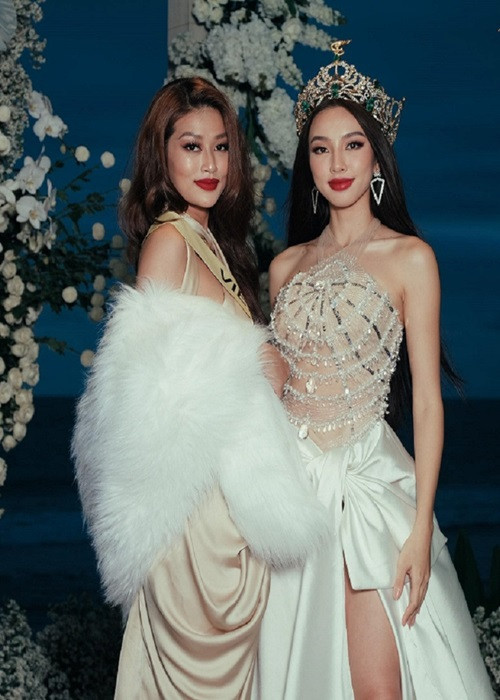Phía đương kim Hoa hậu Hòa bình Quốc tế Thùy Tiên cho biết, Thiên Ân đang làm tốt sứ mệnh của mình tại cuộc thi. Thùy Tiên mong muốn khán giả có cái nhìn bao dung hơn và góp ý chân thành cho Thiên Ân trong hành trình tiếp theo. Ảnh: Miss Grand International