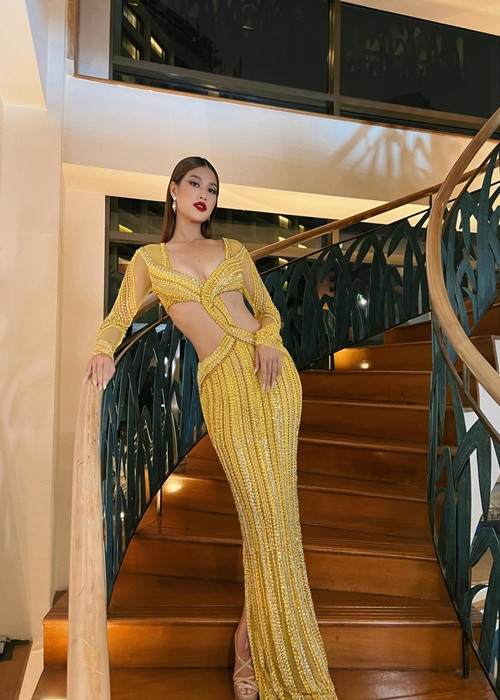 Người đẹp chỉ có chưa đầy 3 ngày chuẩn bị và tập luyện để chinh chiến quốc tế. Ảnh: FBNV