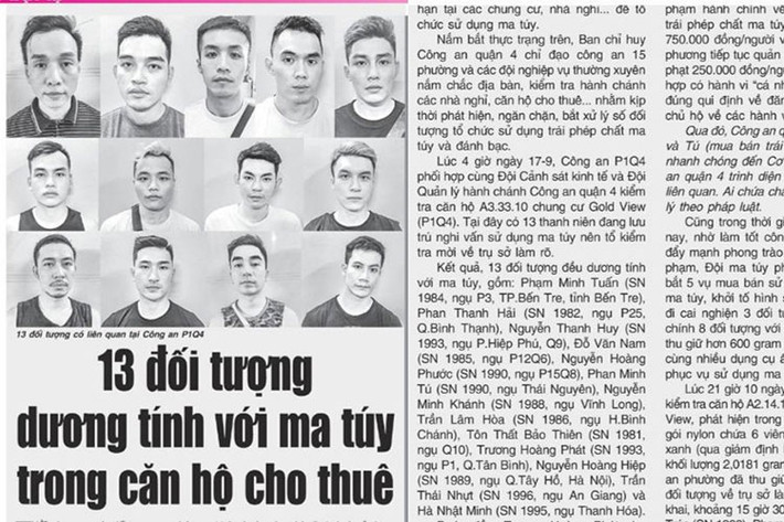 Theo báo Công an Thành phố Hồ Chí Minh ngày 19/9, công an phát hiện 13 đối tượng dương tính với ma túy trong một căn hộ cho thuê ở TP HCM. Trong nhóm này có Trần Thái Nhựt.