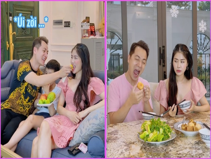 Đăng Khôi và vợ con thực hiện không ít clip hài hước tại nhà. Ảnh: Youtube Đăng Khôi.