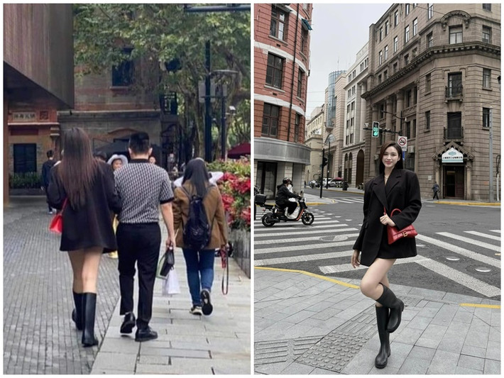 Mới đây, khi Đỗ Thị Hà chia sẻ loạt ảnh ở Thượng Hải (Trung Quốc), một tài khoản mạng đăng tải clip ghi lại cảnh cô gái khoác tay người đàn ông lạ mặt trên đường phố ở Thượng Hải. Dựa vào trang phục và bối cảnh, nhiều cư dân mạng đặt nghi vấn cô gái trong đoạn clip là Hoa hậu Đỗ Thị Hà. Ảnh: Znews, FB Đỗ Thị Hà.
