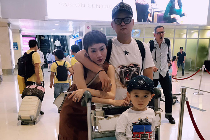 Ca sĩ Trà My cùng chồng con nghỉ dưỡng ở Nha Trang.