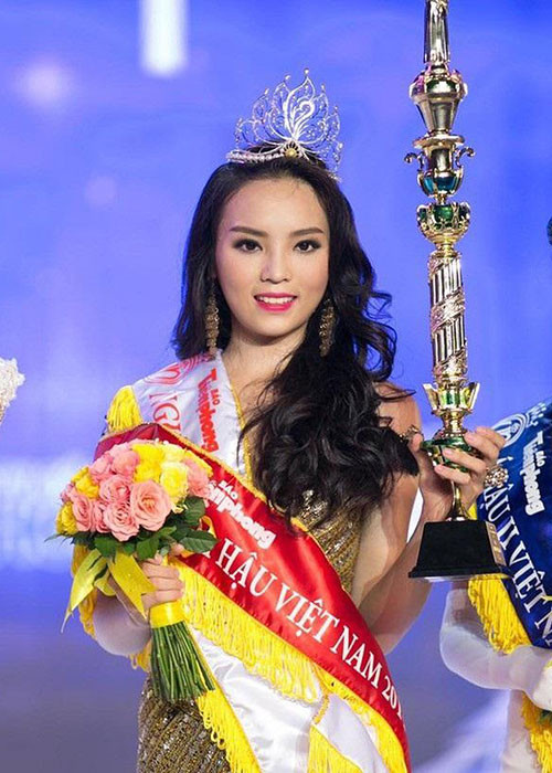 Khi đăng quang Hoa hậu Việt Nam 2016, Kỳ Duyên sở hữu gương mặt đầy đặn và khá tròn trịa. Ảnh: Lao động