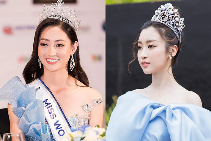 Lương Thùy Linh và Đỗ Mỹ Linh đều là hoa hậu. Trong khi Thùy Linh đăng quang Hoa hậu Thế giới Việt Nam 2019 thì Mỹ Linh đoạt vương miện Hoa hậu Việt Nam 2016. Ảnh: Tiền Phong