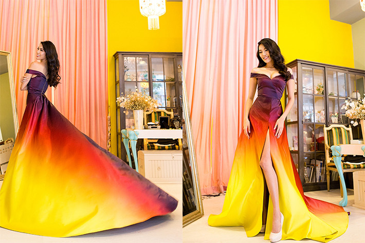 Lý Quí Khánh cũng chính là nhà thiết kế giành giải “World Designer” (Nhà thiết kế thế giới) tại cuộc thi Hoa hậu Thế giới 2015 khi chiếc váy của anh làm cho Hoa khôi Lan Khuê đoạt giải đầm dạ hội đẹp nhất. (Ảnh: Yan News)