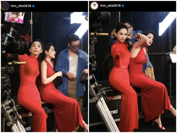 Mới đây, nam stylist cho biết, thấy tóc Ella (nhóm S.H.E) bị tuột, anh giúp nữ nghệ sĩ Trung Quốc kẹp lại tóc. Khoảnh khắc Hoàng Ku chăm sóc cho Ella được chia sẻ trên trang cá nhân của thành viên nhóm S.H.E. Ảnh: FBNV