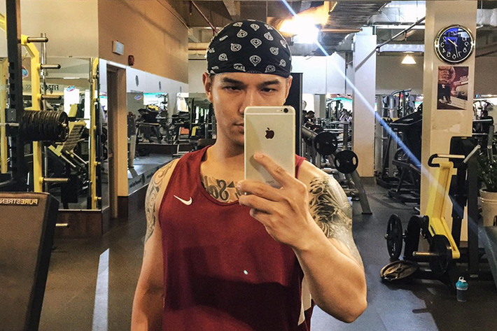 Sao Việt Cường Seven trông khác lạ trong phòng tập gym.