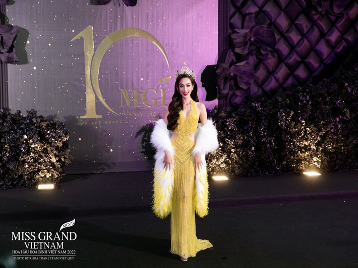 Thùy Tiên có mặt ở chung kết Miss Grand International 2022 - Hoa hậu Hòa bình Quốc tế 2022 diễn ra vào tối qua (ngày 25/10) để trao vương miện cho người kế nhiệm. Ảnh: FBNV