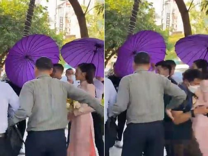 Lễ rước dâu, đám cưới của Đỗ Mỹ Linh và Đỗ Vinh Quang thắt chặt an ninh. Các nhân viên an ninh kiểm soát khách mời và yêu cầu không được phép chụp hình, livestream. Ảnh: Bảo vệ công lý