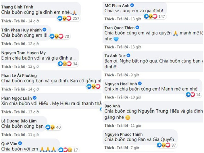 Nhiều nghệ sĩ gửi lời chia buồn đến gia đình Chi Dân.