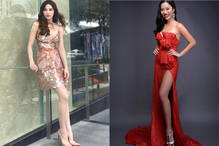 Hồ Ngọc Hà khoe vóc dáng nuột nà. Tình cũ tin đồn của Kim Lý cũng tự tin phô diễn đôi chân dài.