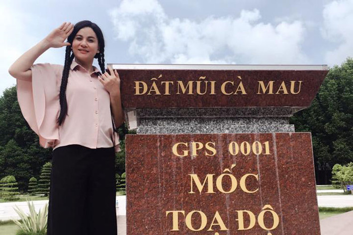 Cát Phượng khoe ảnh lần đầu đặt chân đến Mũi Cà Mau.