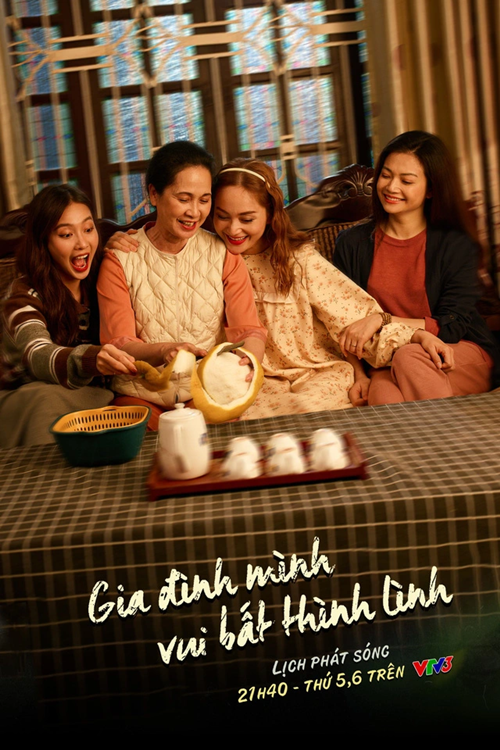 Gia đình mình vui bất thình lình được nhiều khán giả yêu thích khi truyền tải thành công thông điệp ý nghĩa về hạnh phúc gia đình với hình ảnh mẹ chồng nàng dâu, vợ chồng yêu thương nhau cũng như có những tình tiết vui tươi. Ảnh: VTV