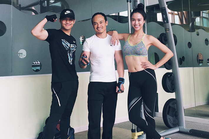 Hình ảnh Cường Seven cùng đi tập gym với Vũ Ngọc Anh khiến nhiều người đặt nghi vấn cả hai thân thiết hơn mức đồng nghiệp. Ảnh: FBNV