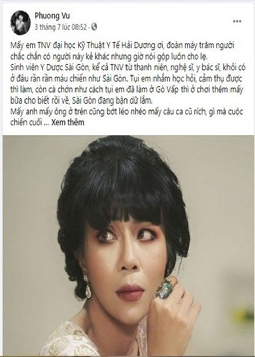 Gần đây, MC Trác Thúy Miêu gây tranh cãi khi đăng tải trên mạng xã hội facebook bài viết có dấu hiệu gây mâu thuẫn, kích động về việc các cán bộ, giảng viên, sinh viên Đại học Kỹ thuật, Y tế Hải Dương triển khai nhiệm vụ hỗ trợ chống dịch COVID-19 tại TPHCM. Ảnh: VTV