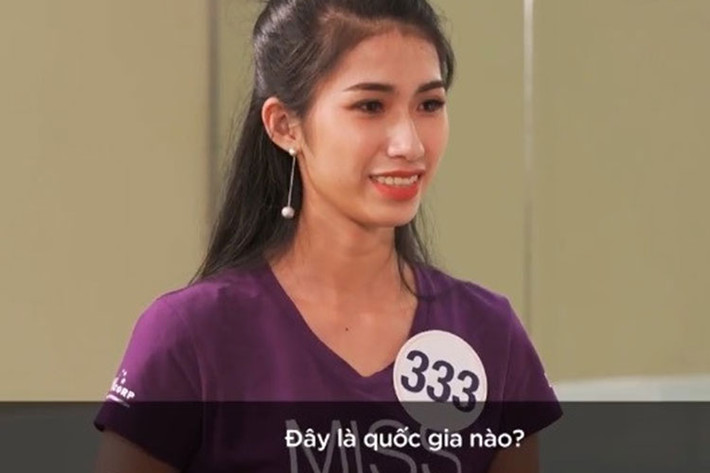 Xuất hiện trong tập 7 Tôi là Hoa hậu Hoàn vũ Việt Nam 2017 vừa lên sóng, Lê Thị Kiều Nhung để lộ hạn chế về khả năng tiếng Anh. Ảnh: BTC