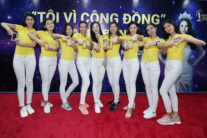 Kiều Nhung hào hứng với thử thách thực hiện dự án cộng đồng trong tập 5 Tôi là Hoa hậu Hoàn vũ Việt Nam 2017. Ảnh: BTC
