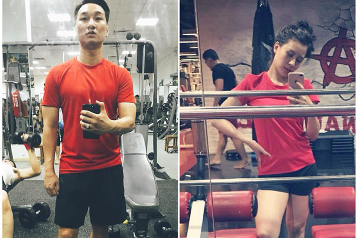 Vợ chồng sao Việt Thành Trung - Ngọc Hương tập thể thao ở 2 phòng tập khác nhau để tôn trọng sự tự do của nhau.