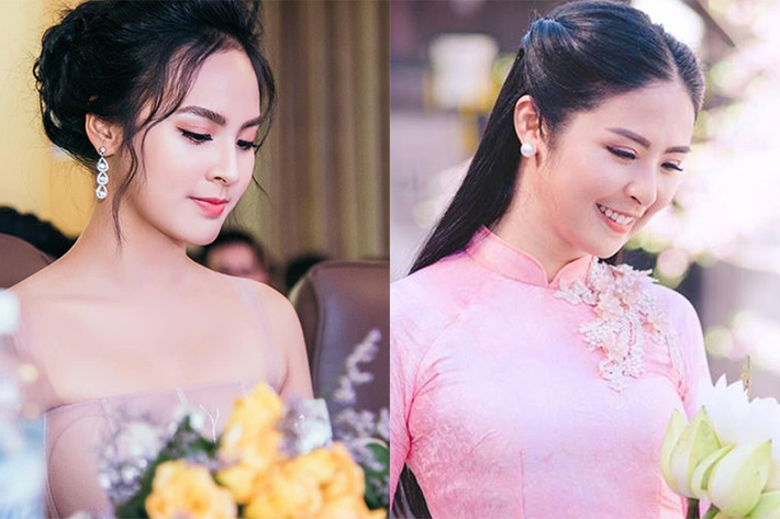 Gương mặt của Quỳnh Nga có có nhiều nét giống Hoa hậu Ngọc Hân (phải).