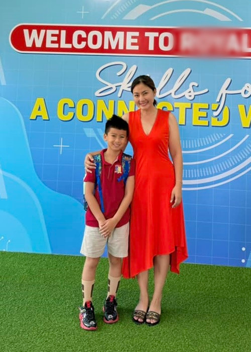 Ngọc Lan nuôi con trai sau khi ly hôn diễn viên Thanh Bình vào năm 2019.