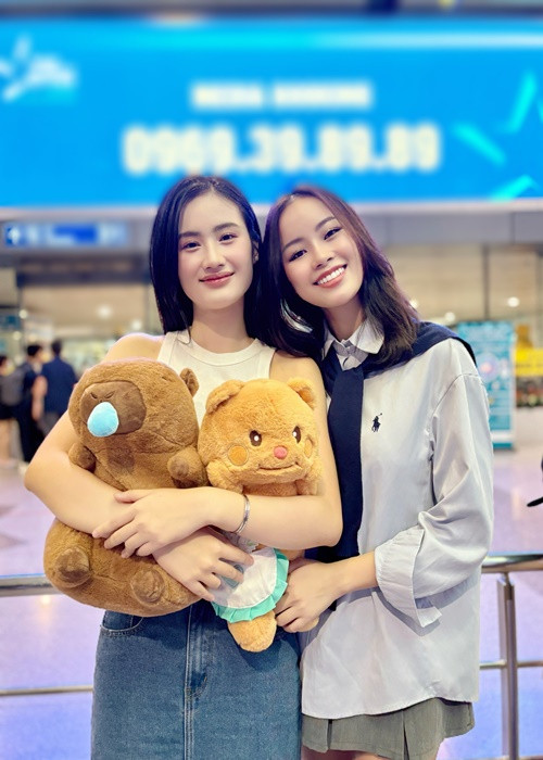Ý Nhi và Đào Thị Hiền trở nên thân thiết sau cuộc thi Hoa hậu Thế giới Việt Nam 2023.