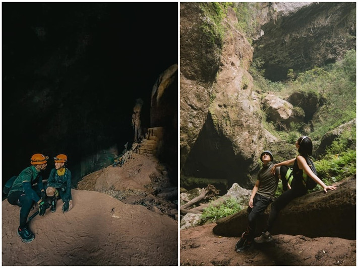 "Chúng tôi vẫn đi trekking, vào rừng, ngủ lều, người dơ bẩn mấy ngày đêm", Băng Di chia sẻ.
