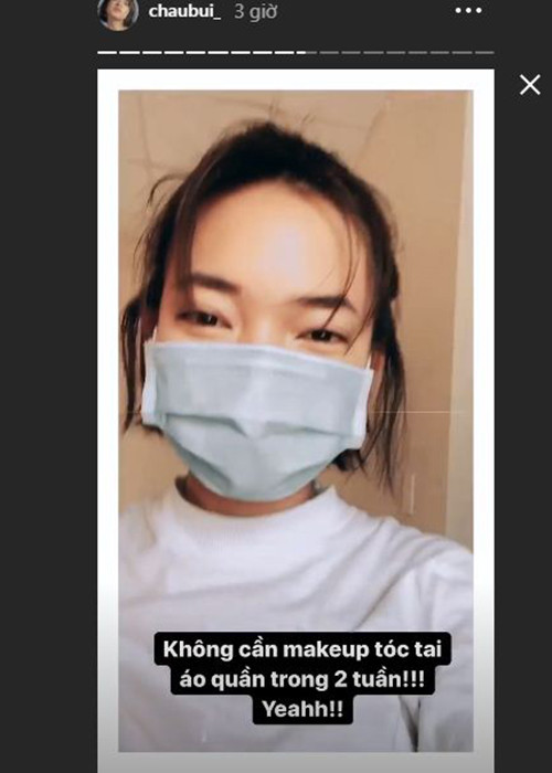 Châu Bùi khoe gương mặt mộc trong thời gian cách ly.