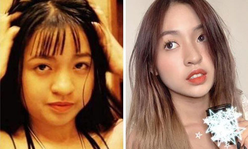 Tại trang cá nhân, Trần Thanh Tâm (sinh năm 2000, TP.HCM) - cô gái hiện gây chú ý trên mạng với loạt clip thả thính - chia sẻ bức ảnh ngày ấy - bây giờ. Thời điểm năm 2015, 10X sở hữu ngoại hình mũm mĩm, nặng 65 kg. "Năm 2015 mình 65 kg và không biết làm đẹp gì hết. Năm 2020 mình 50 kg và đã niềng răng xong. Dậy thì thành công là tự bản thân mình cố gắng nha mọi người", Thanh Tâm viết.
