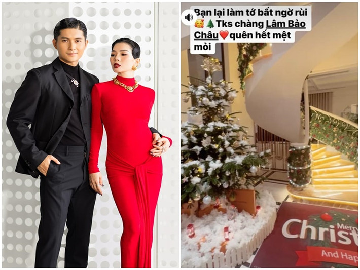Biệt thự của Lệ Quyên được bạn trai Lâm Bảo Châu trang hoàng lộng lẫy dịp Giáng sinh 2023. Ảnh: Thương Hiệu Và Pháp Luật.