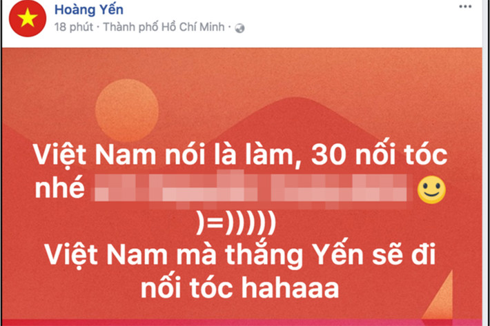 Hoàng Yến sẽ nối tóc vào ngày 30/1 sau khi U23 Việt Nam lập nên kì tích. Ảnh: Thethaovanhoa