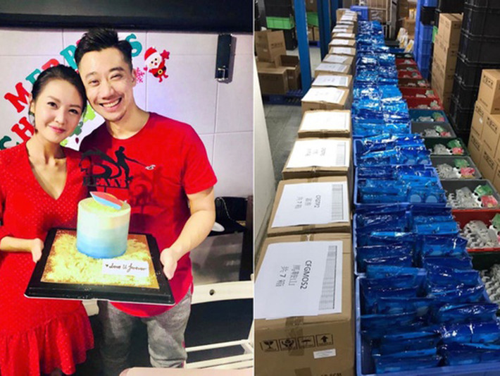 Zing dẫn nguồn tin của Kwongwah cho hay, Trần Đình Hân và bạn trai Dương Chân Duyên mới đây đăng tải hình ảnh cùng với các thùng khẩu trang bên cạnh giữa bối cảnh virus corona đang hoành hành ở Trung Quốc. Ảnh: Zing