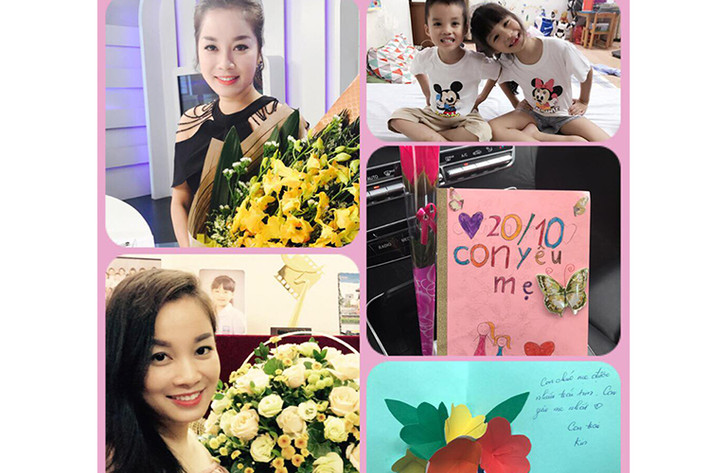 Minh Hương “Nhật ký Vàng Anh” khoe những món quà nhận được nhân ngày Phụ nữ Việt Nam 20/10.