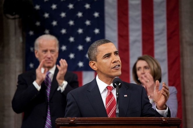 Ông Obama có bài phát biểu Thông điệp Liên bang đầu tiên vào ngày 24/2/2009.