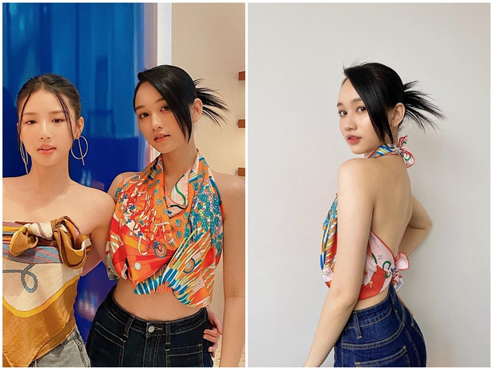 Nữ diễn viên phim “Mắt biếc” lấy khăn làm áo khoe lưng trần quyến rũ.