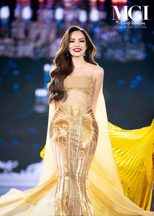 Lê Hoàng Phương vừa trải qua đêm bán kết Miss Grand International 2023 - Hoa hậu Hòa bình Quốc tế 2023. Mới nhất, cô được chuyên trang sắc đẹp Missosology dự đoán lọt top 10. Ảnh: Miss Grand Vietnam.