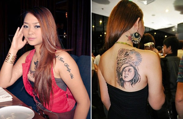 Trên ngực, nữ rapper xăm hình con mèo có sừng của ác quỷ và vòng tròn của thiên thần. Với hình xăm này, cô muốn chuyển tải thông điệp: "Tôi không phải là gái ngoan, cũng không phải là gái hư". Trên lưng, Kimmese xăm hình gương mặt cô khi mới 17 tuổi vì khoảng thời gian đó, cô rất hạnh phúc trong công việc và cuộc sống. Ngoài ra, giọng ca Crazy còn có thêm hình xăm bông hoa hồng dưới vai và ngôi sao trên cổ.