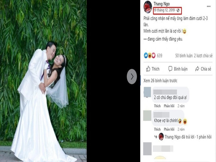 Doanh nhân Thắng Ngô đăng ảnh cưới bên chị Thanh Đào. Ảnh: Yan