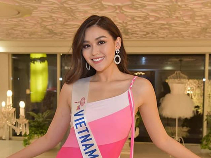Tường San mới đây hoàn thành phần thi trình diễn áo tắm. Đây là phần thi khá quan trọng.