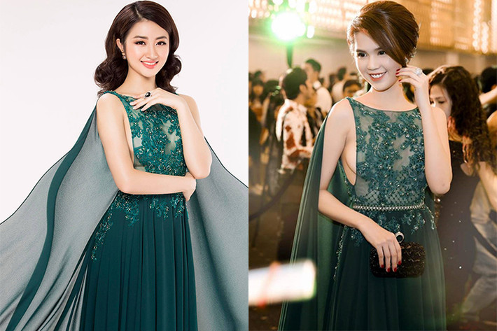 Cùng diện một thiết kế, Hoa hậu Thu Ngân và Ngọc Trinh đều khéo khoe vòng một đầy quyến rũ.