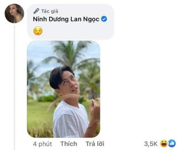 Và cô nàng cũng tiện tay xả luôn tấm hình "dìm hàng" khác của Ngô Kiến Huy bên dưới. Ngay lập tức, bức ảnh của Lan Ngọc và Ngô Kiến Huy mặn mòi này thu hút gần trăm nghìn lượt tương tác, khiến khán giả "xỉu dọc xỉu ngang". Thương cho Ngô Kiến Huy chỉ trong một đêm mà chịu một cú sốc đến hai lần vì bạn thân.