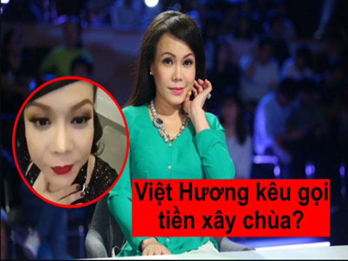 Cũng mới đây, cư dân mạng lan truyền rầm rộ clip Việt Hương kêu gọi quyên góp để xây chùa. Thực tế, đoạn clip trên đã đăng tải trên Youtube cá nhân của Việt Hương vào ngày 8/5/2016. Đến ngày 29/5/2016, Việt Hương đăng tải đoạn clip báo cáo về số tiền đã kêu gọi quyên góp được là 10 triệu đồng. Bên cạnh đó, cô cho biết sẽ ra ngân hàng để sao kê. Ảnh: Tuổi trẻ và xã hội