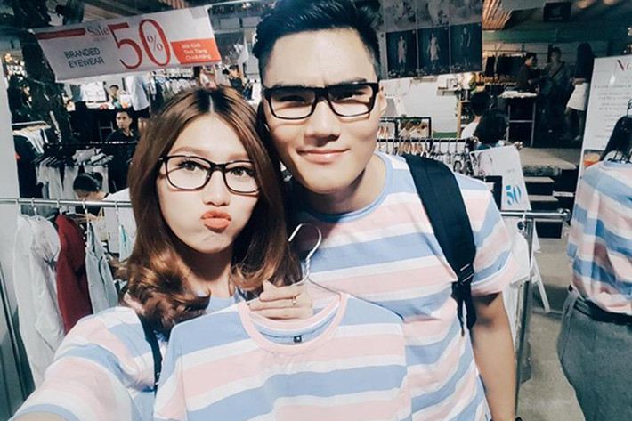 Quỳnh Châu - Quang Hùng cùng là người mẫu. Cả hai nảy sinh tình cảm khi tham gia Vietnam’s Next Top Model 2014. Sau khi công khai, cả hai cùng hỗ trợ nhau thăng tiến trong sự nghiệp và giữ được hình ảnh đẹp. Từ bị nghi ngờ, chuyện tình của họ được ủng hộ. Ảnh: FBNV