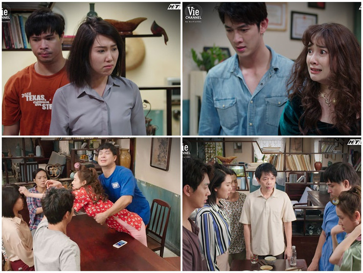 Trong phim "Cây táo nở hoa", với vai cặp chị em song sinh tính cách khác biệt, Nhã Phương - Thúy Ngân cứ gặp là cãi nhau, thậm chí đánh nhau.