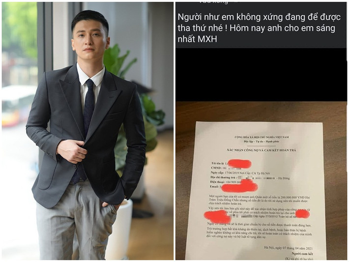 Sự việc diễn viên Huỳnh Anh bị tố nợ 200 triệu đồng, mãi chưa chịu trả dù đã quá hạn gây xôn xao. Cụ thể, người tố Huỳnh Anh đăng ảnh giấy vay nợ. Ngoài ra, rộ ảnh chụp tin nhắn Huỳnh Anh nói không trả khi bị đòi, khẳng định sẽ trả sau nếu có tiền.