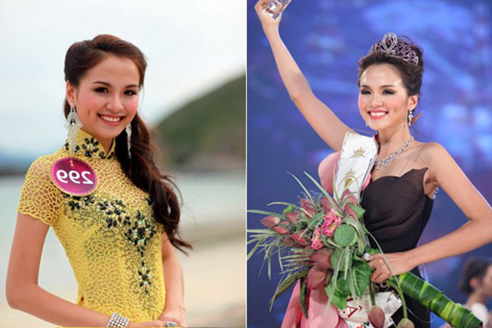 Ở độ tuổi 20, Hoa hậu Diễm Hương giành vương miện Hoa hậu Thế giới người Việt 2010. Ảnh: Danviet